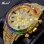 MISSFOX Colorful Full Diamond Luxury Watch