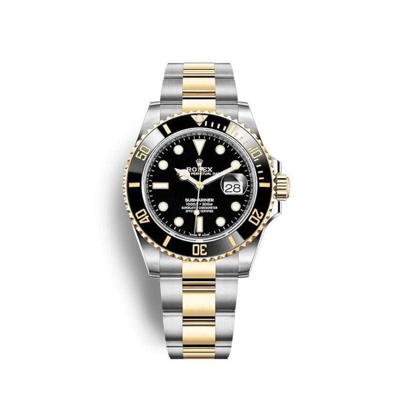 Rolex Submariner Date Silver Gold & Black Dial Watch