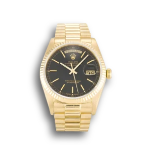Rolex Day-Date Black Dial Gold Watch