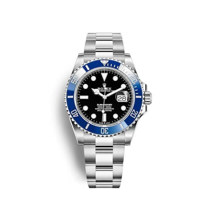 Rolex Submariner Date Silver Blue Black Dial Watch