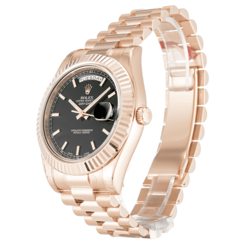 Rolex Day-Date II Rose Gold Black Dial watch